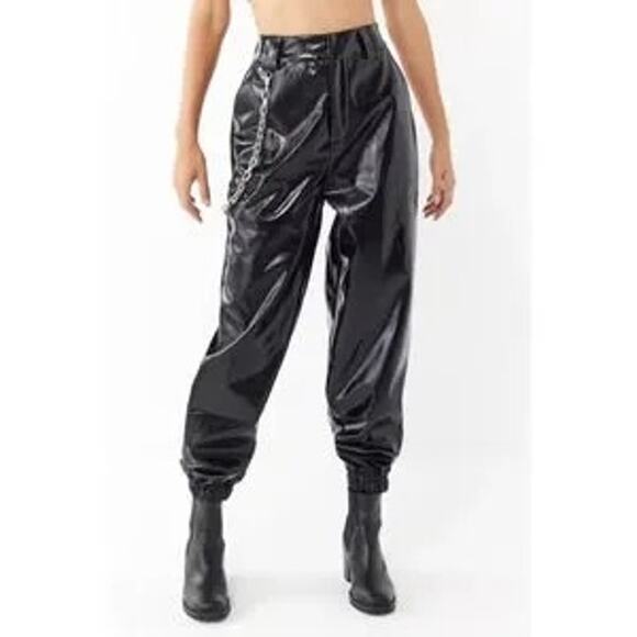 I.AM.GIA Cobain Patent Faux Leather Chain Pant Sz XS - Picture 3 of 14